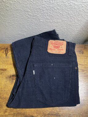 Vintage Levis 517 Navy Blue Corduroy Pants Deadstock USA W33 L34